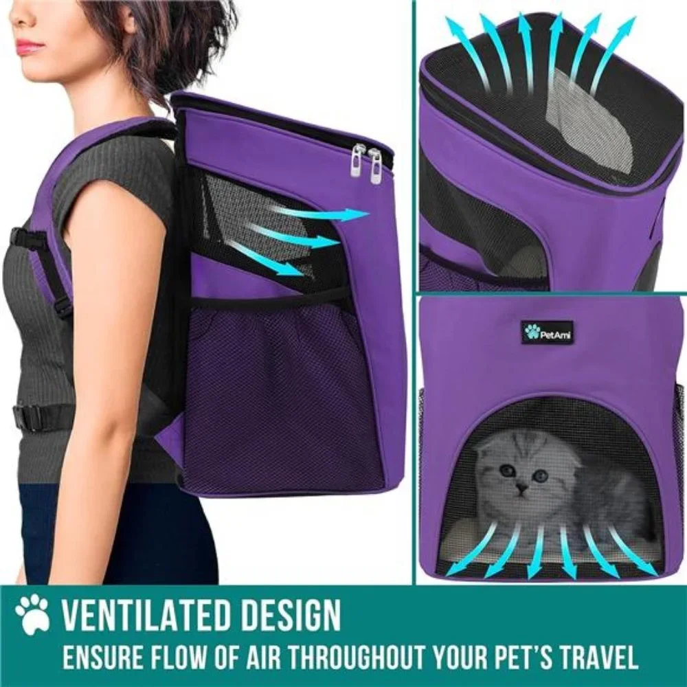 Small Dogs and Cat Backpack Carrier, Airline Approved Pet Backpack Carrier
